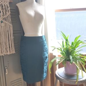 Cartonnier Anthropologie dark teal pencil skirt